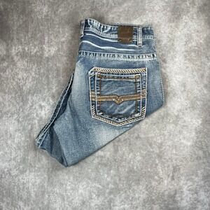 Brandon GS115 Mens Slim Fit Distressed Denim Shorts Light Wash Thick Stitch 38